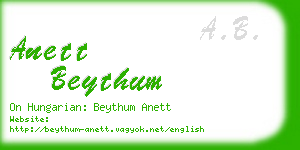 anett beythum business card